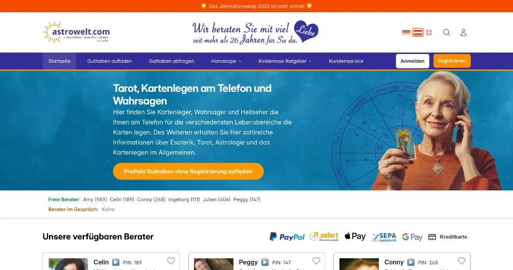 Astrowelt.com – Plattform für telefonische Lebensberatung